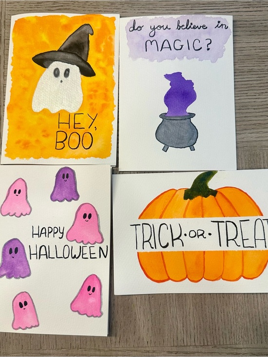 Hand Crafted Other - Hand Crafted Halloween Blank Greeting Cards, Includes Envelopes, Set of 4